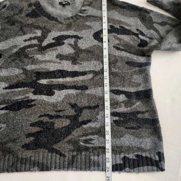 Rails Wool Cashmere Blend Louis Charcoal Camo Sweater Size Large - Picture 2 of 6